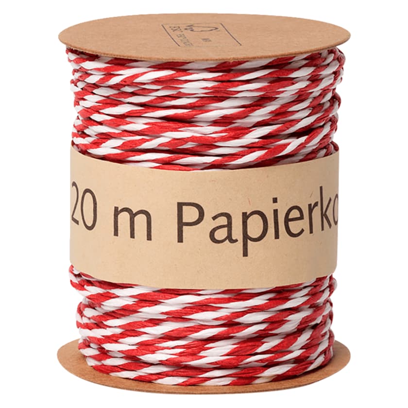 Papierkordel rot weiß 20m